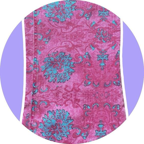 Escada Sport Women’s Kate Pink Blue Floral Jeans Kick Flare Crop Sz 38 US 8 M - Picture 10 of 16